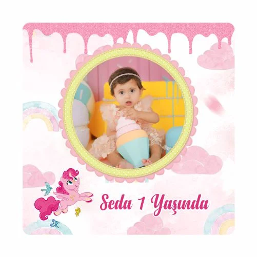 Unıcorn Temalı Doğum Günü Magneti